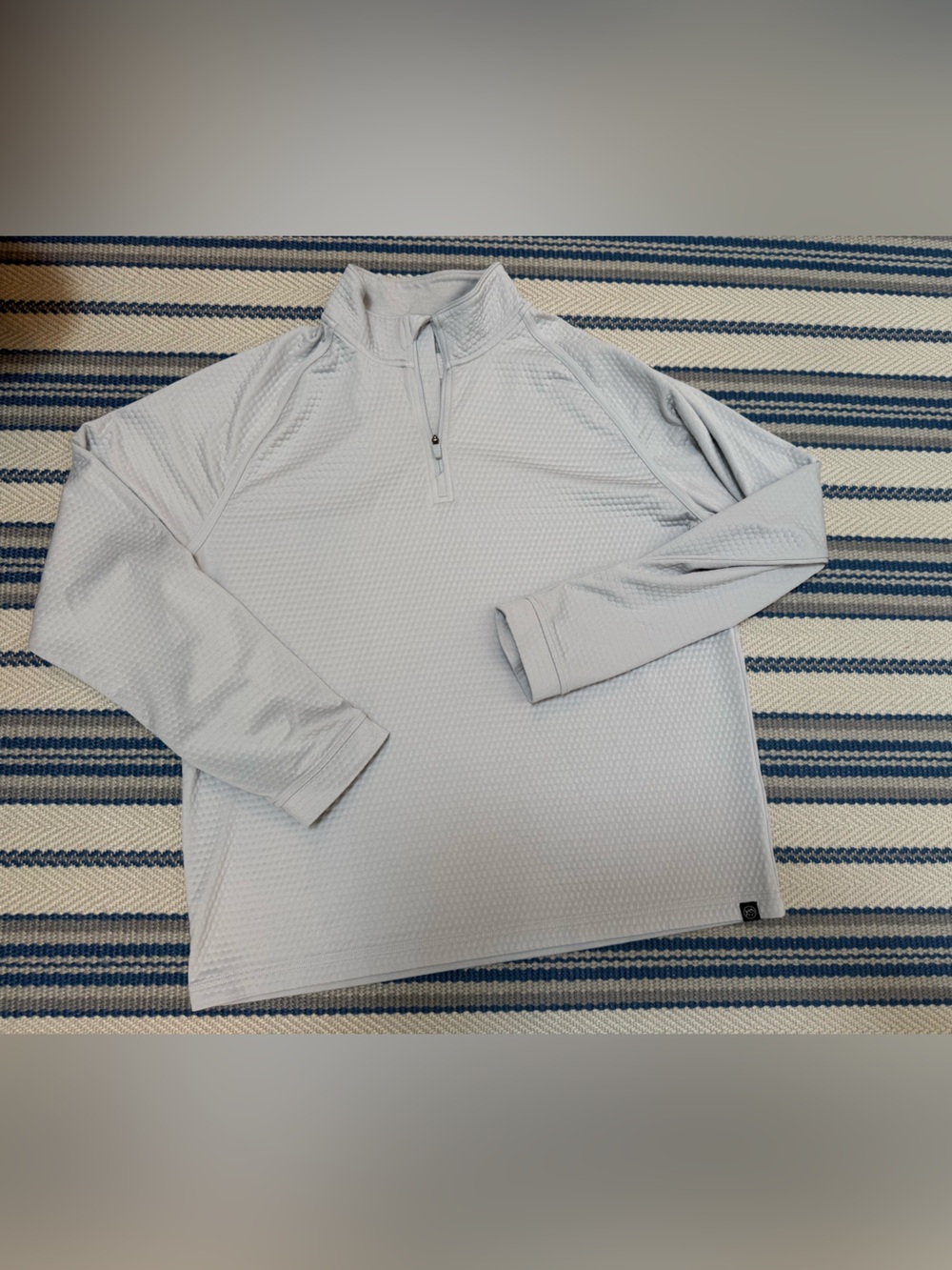 Southern Tide Light Gray Long-Sleeve Quarter Zip Pullover